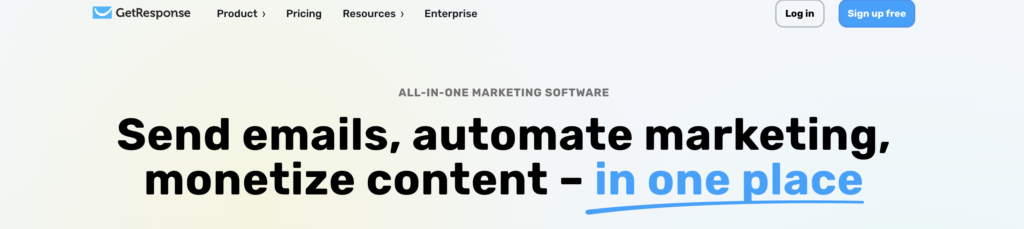 Sendgrid Alternative: getresponse